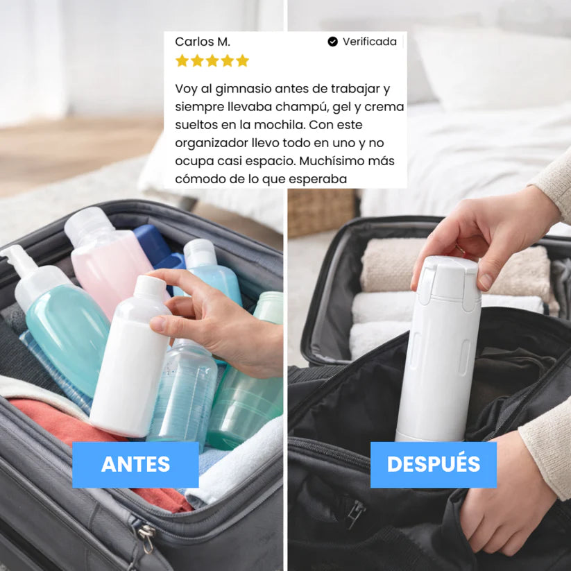TravelGo™ Dispensador 4 en 1 para Gym, Viajes y Playa